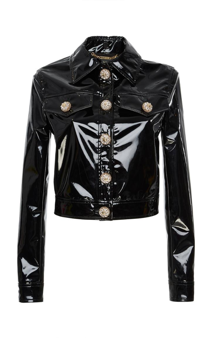 Versace Button Down Vinyl Jacket