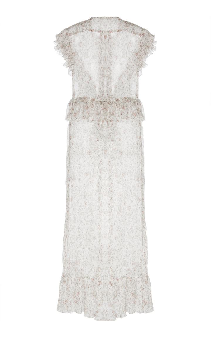 Sir The Label Tilda Ruffle Silk Maxi Dress