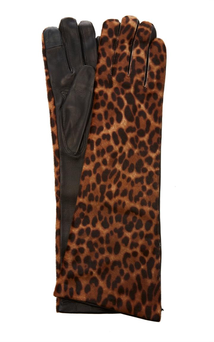 Maison Fabre Leopard-print Calf-hair Gloves