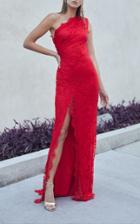 Monique Lhuillier One Shoulder Gown With Slit