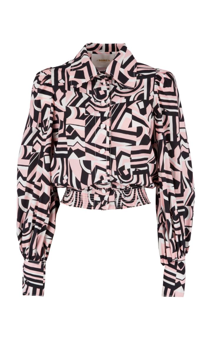 La Doublej Fever Puffed Sleeve Printed Top