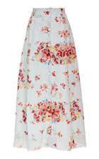 Moda Operandi Rebecca De Ravenel Floral-print Cotton Broderie Anglaise Midi Skirt Si