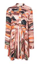Cdric Charlier Abstract-printed Pleated Crepe Dress