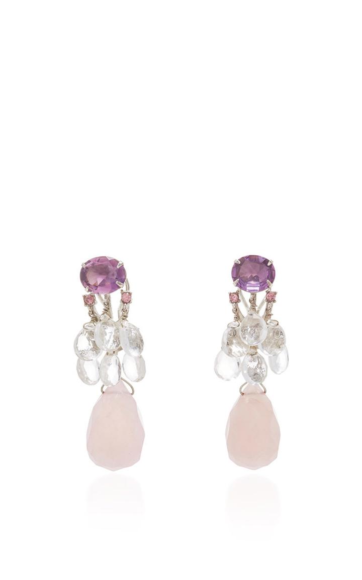 Bounkit Amethyst, Clear Quartz, And Rose Quartz Interchangeable Earrings