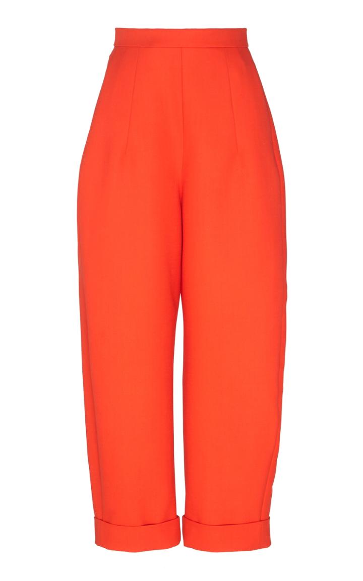 Delpozo High Rise Virgin Wool Cuffed Trousers