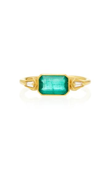 Michelle Fantaci Lantern Emerald Bridal Ring