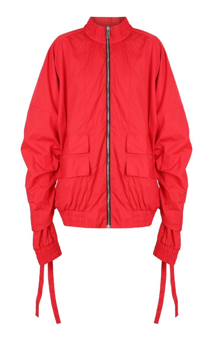 Strateas Carlucci Red Orchis Veil Drawstring Bomber