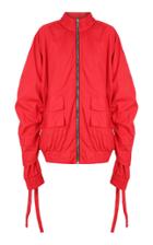 Strateas Carlucci Red Orchis Veil Drawstring Bomber