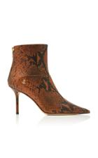 Jimmy Choo Beyla Snake-effect Leather Ankle Boots