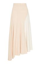 Moda Operandi Aje Parchment Two-tone Linen-cotton Asymmetric Maxi Skirt