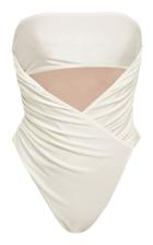 Adriana Degreas Cutout Ruched Strapless Swimsuit