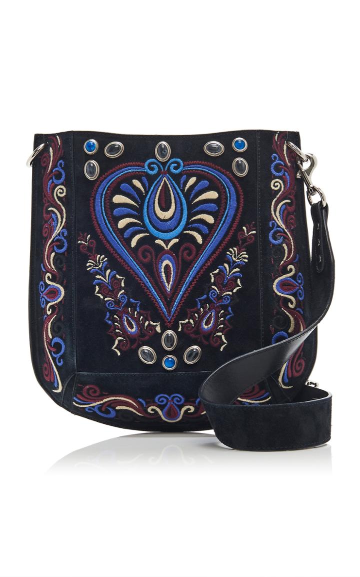 Moda Operandi Isabel Marant Oskan New Embroidered Leather Shoulder Bag
