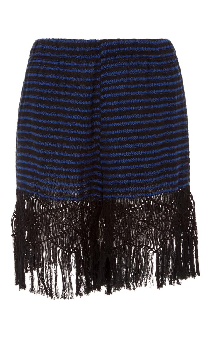 Jaline Ana Striped Fringe Short