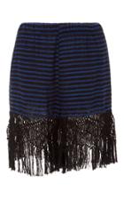 Jaline Ana Striped Fringe Short