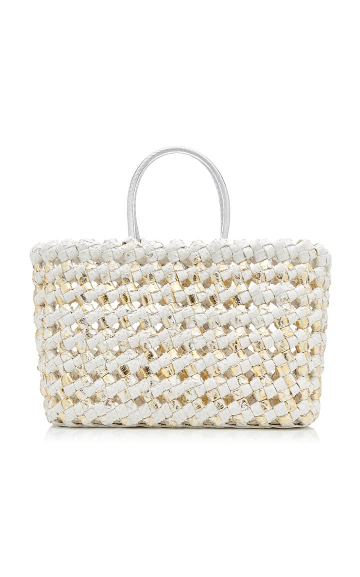 Nancy Gonzalez Medium Woven Python Tote