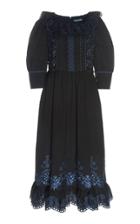 Alexachung Josie Eyelet-embroidered Ruffled Crepe Dress
