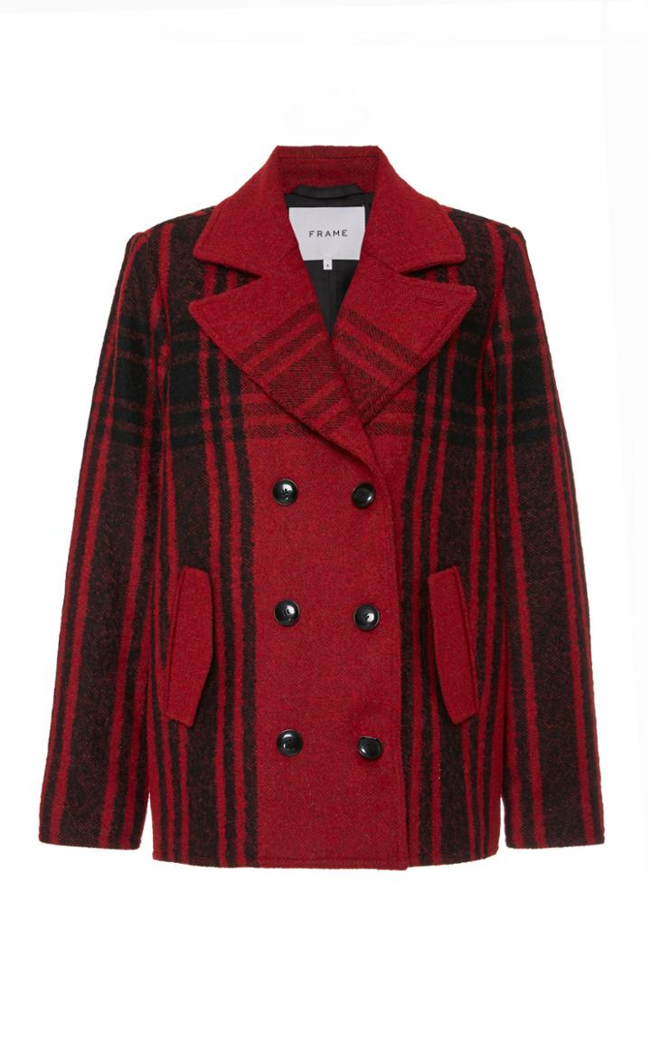 Frame Denim Buffalo Check Peacoat