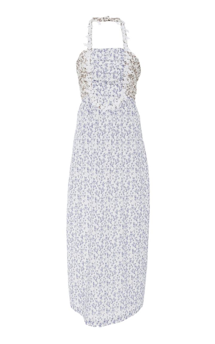 Lein Sasha's Botanical Printed Halterneck Cotton Dress