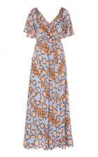 Alexandre Blanc Patterned Silk Maxi Dress