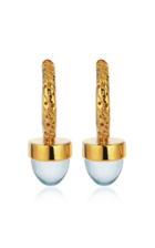 Evren Kayar Celestial Neptune 18k Yellow Gold Topaz Earrings