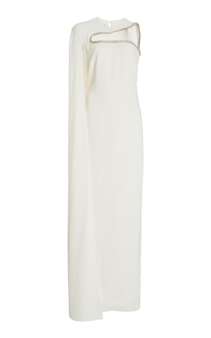 Stella Mccartney Arlette Crystal-cutout Crepe Cape Gown