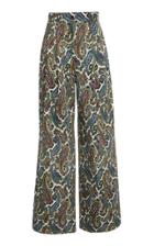 Diane Von Furstenberg Mid Rise Printed Wide Leg Pant