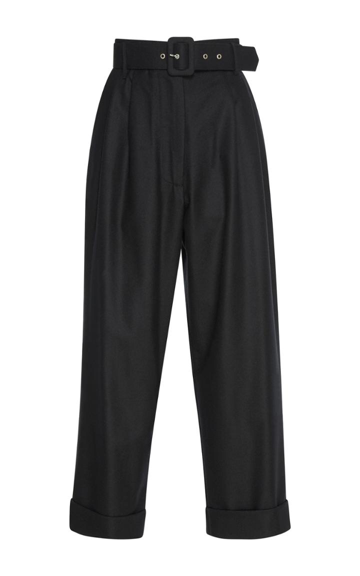 Isa Arfen Wool Flannel Belted Trouser