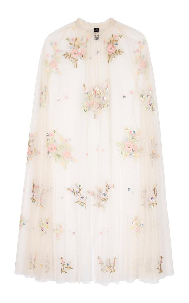 Moda Operandi Needle & Thread Petunia Floral-embroidered Midaxi Cape Size: S/m