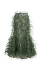 Cult Gaia Shannon Feather-embellished Silk-tulle Mini Dress
