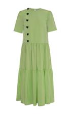 George Keburia Tiered Ruffles Satin Dress