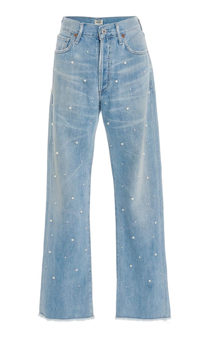 Citizens Of Humanity Parker Pearl-embellished Straight-leg Jeans