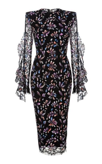 Alex Perry Liberty Painted French Lace Dress