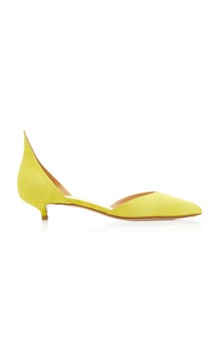 Francesco Russo Kitten Heel Suede Pump