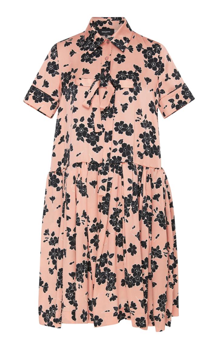 Rochas Floral-print Silk Dress