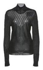 Paco Rabanne Stitched Mock Neck Long Sleeved Top