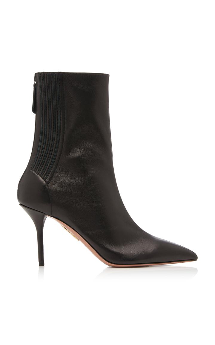 Aquazzura Saint Honore Leather Ankle Boots