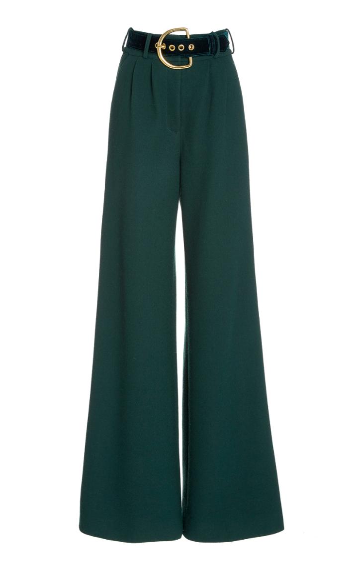 Moda Operandi Sergio Hudson Outkast Wool Crepe Wide Leg Pleated Trouser