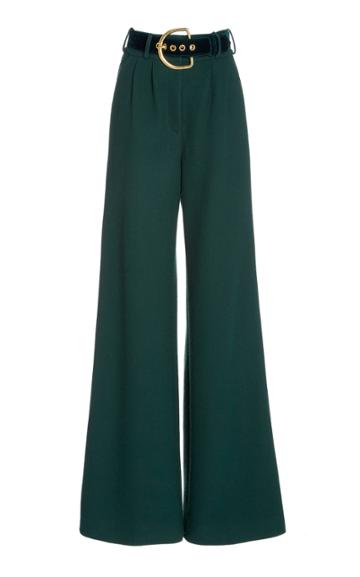 Moda Operandi Sergio Hudson Outkast Wool Crepe Wide Leg Pleated Trouser