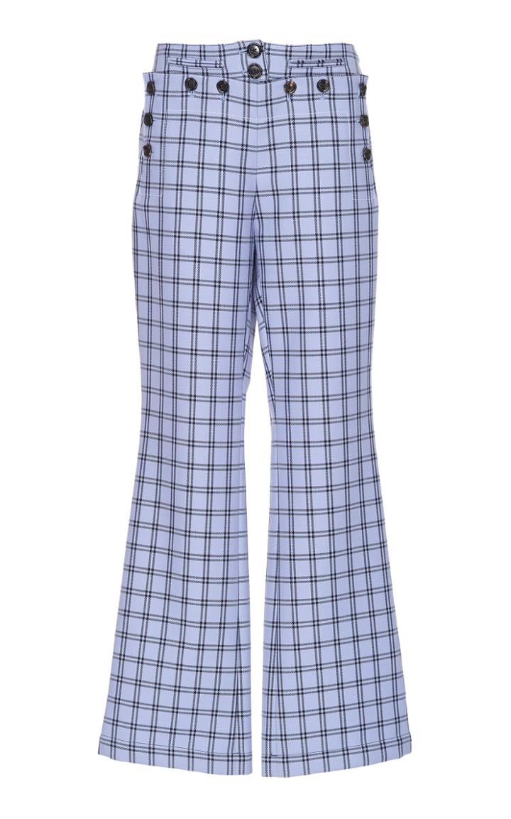 Marni Plaid Virgin Wool Flared Trousers
