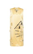 Moda Operandi Prada Sleeveless Embroidered Silk Sheath Dress