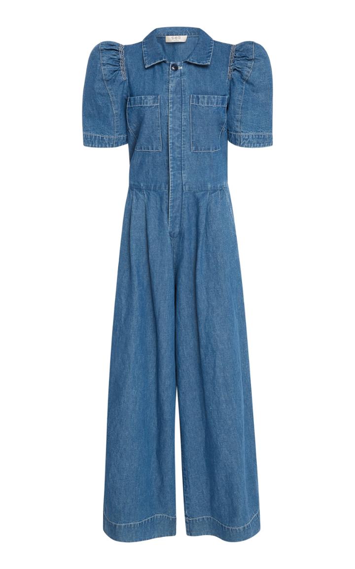 Sea Piper Denim Wide-leg Jumpsuit