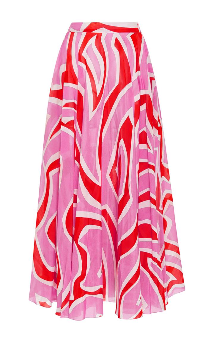 Emilio Pucci Printed Cotton And Silk-blend Skirt