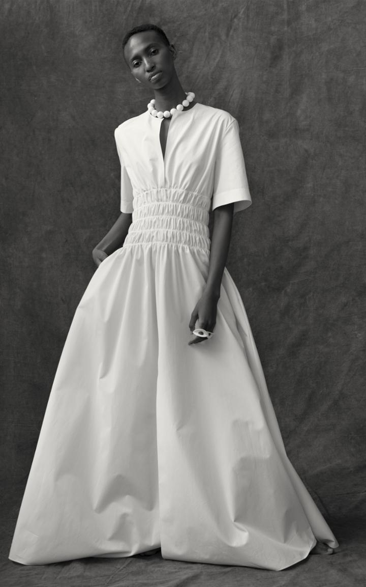 Moda Operandi Maison Rabih Kayrouz Short Sleeve V Neckline Gown