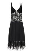Brock Collection Oya Feather-hem Chantilly Lace Dress