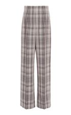 Derek Lam Plaid Virgin Wool Wide-leg Pants