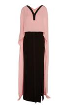 Herve Pierre Contrast Cape Dress
