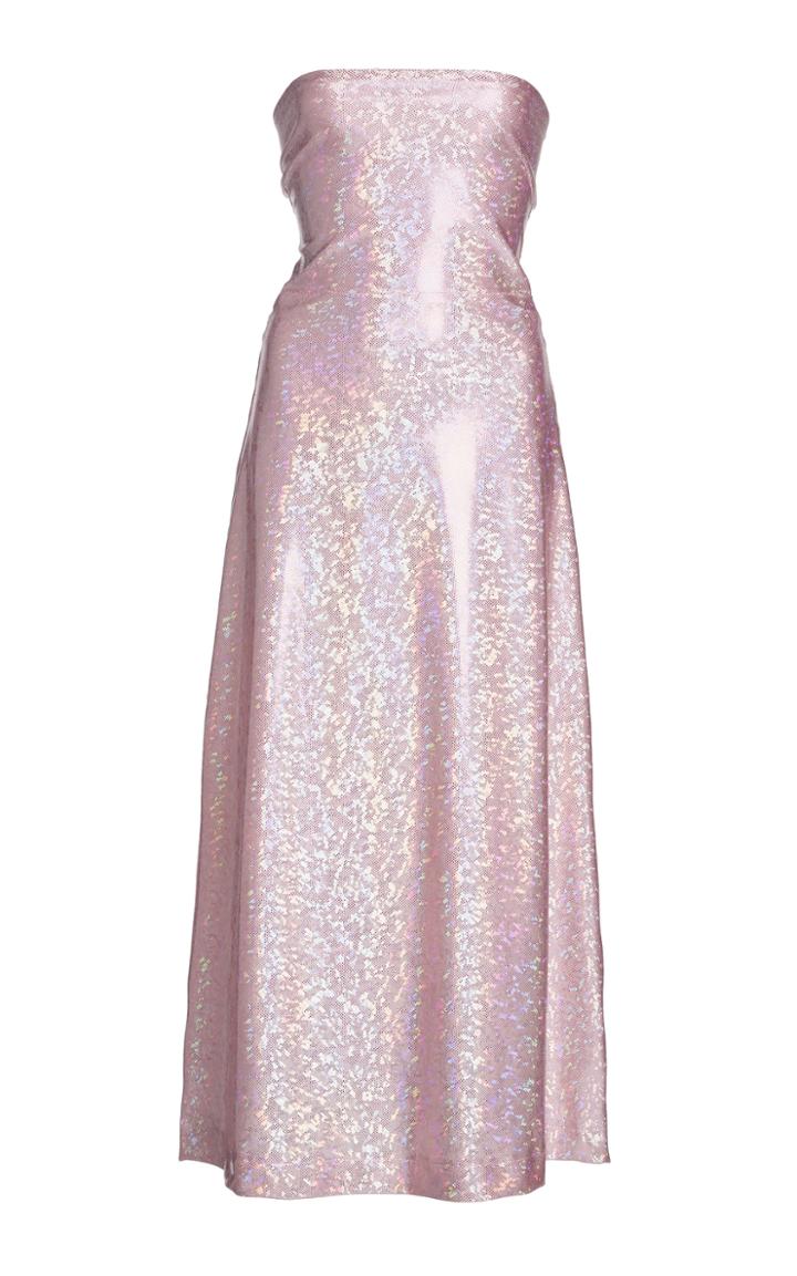 Moda Operandi Saks Potts Jepska Glittered Vinyl Strapless Midi Dress