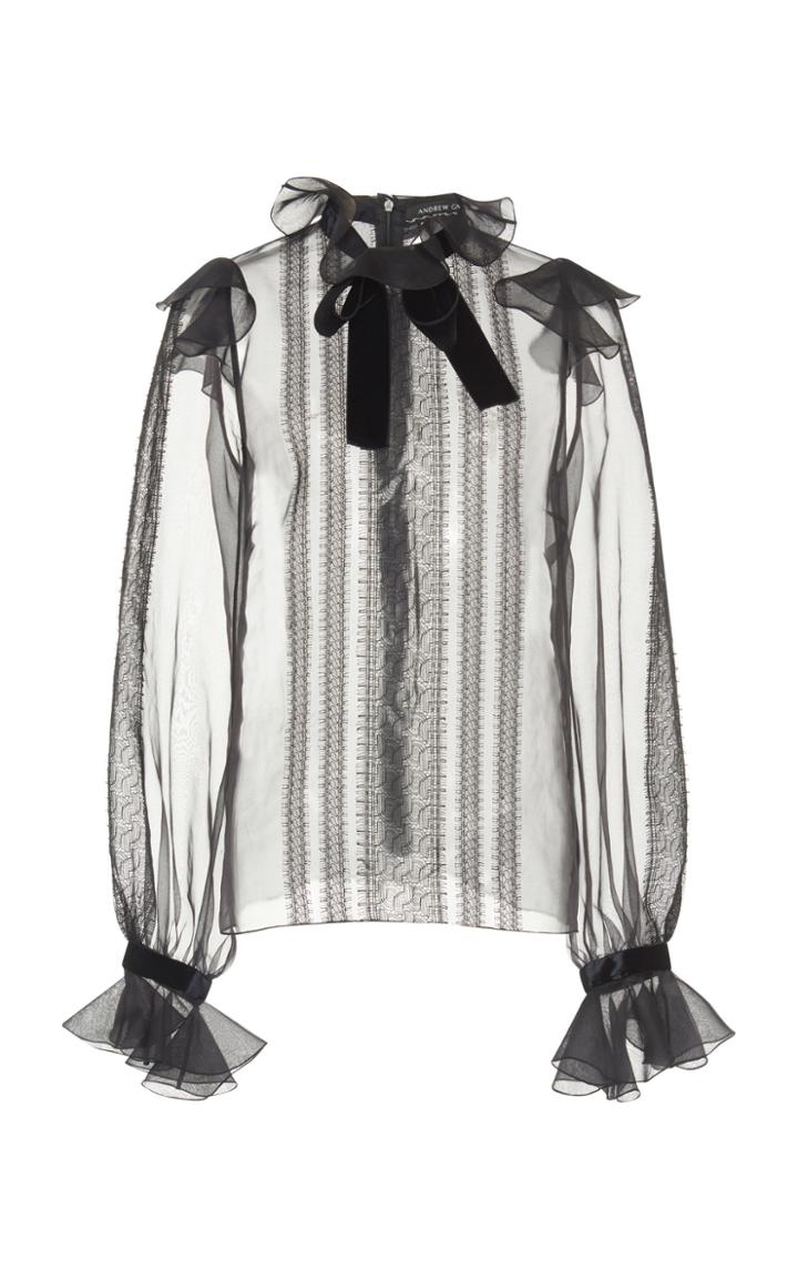 Andrew Gn Sheer Silk Blouse