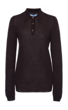 Moda Operandi Prada Collared Long Sleeved Cashmere Top Size: 44