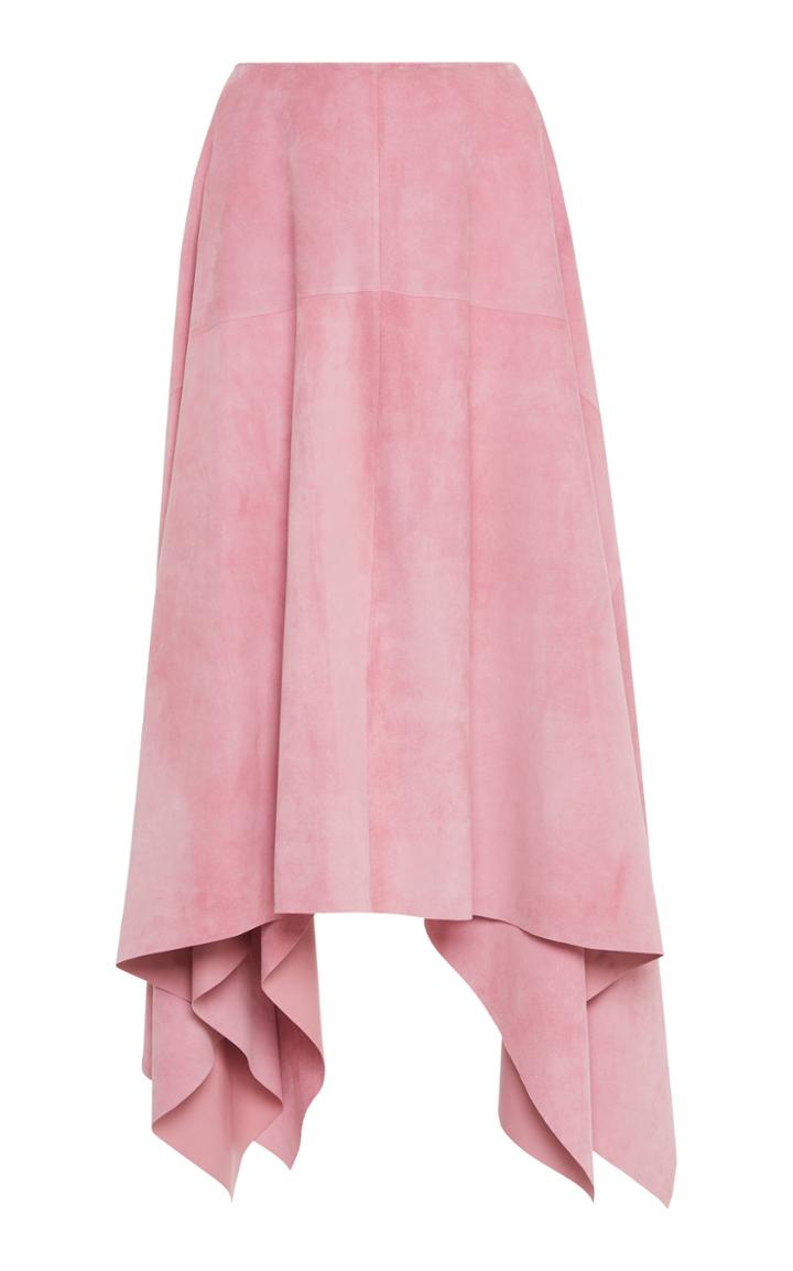 Salvatore Ferragamo Lightweight Suede Handkerchief Skirt